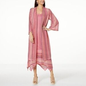 G by Giuliana Women's Black Label Crochet Knit Duster - Medium